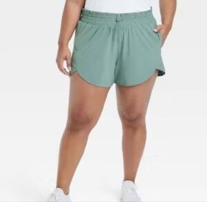 All in Motion Women's High-Rise Flex Shorts 3" - Women's Green Athletic Shorts